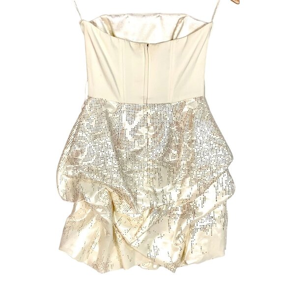 Vintage Jessica McClintock Gunne Sax Y2K Strapless Sparkle Cocktail Dress Size 1 - Picture 7 of 12